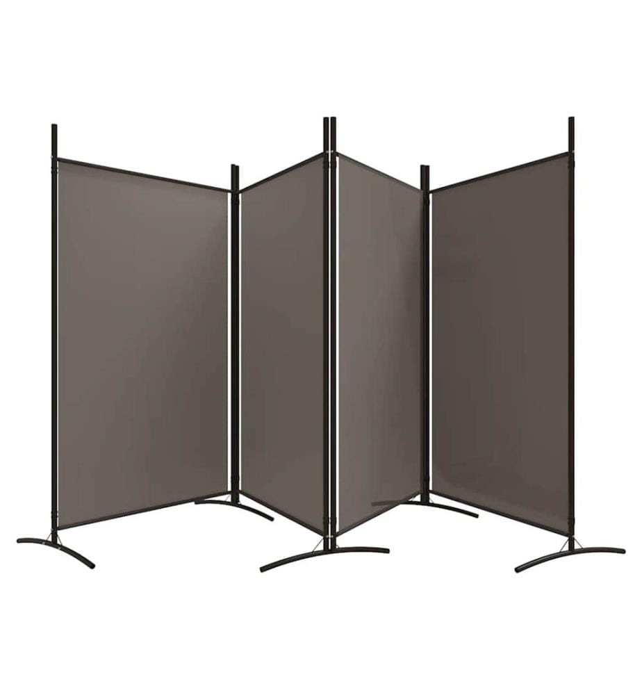 4-tlg. Paravent Anthrazit 346x180 cm Stoff