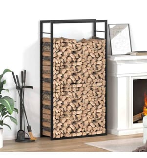 Étagère à bois de chauffage Noir mat 80 x 28 x 154 cm Acier