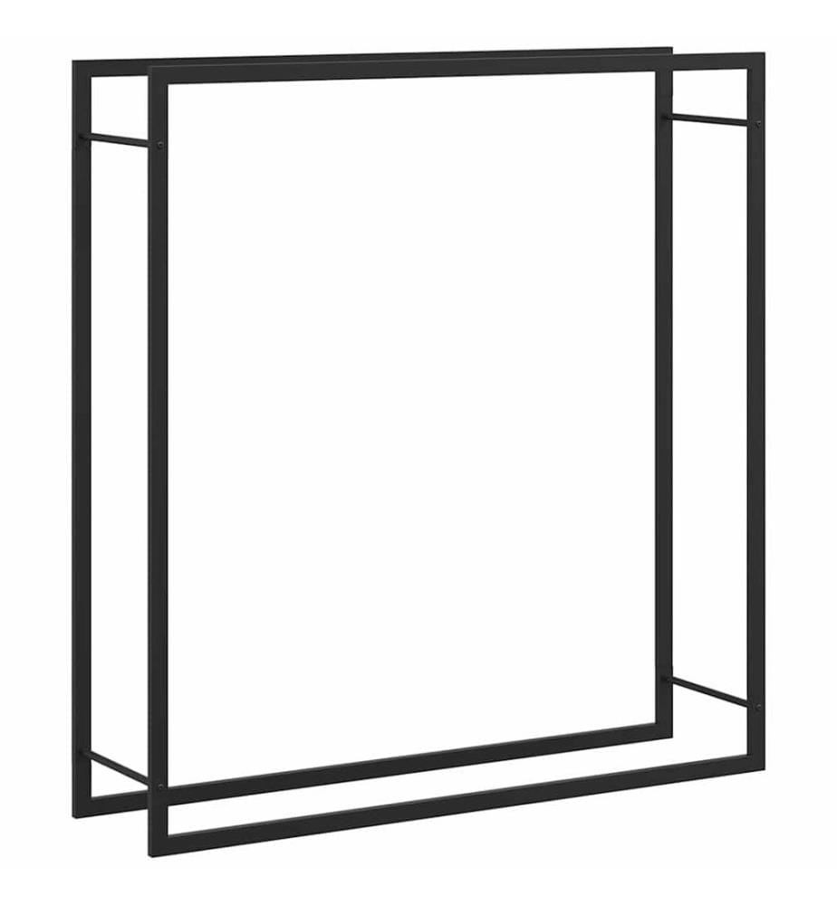 Brennholzregal Mattschwarz 110x28x116 cm Stahl
