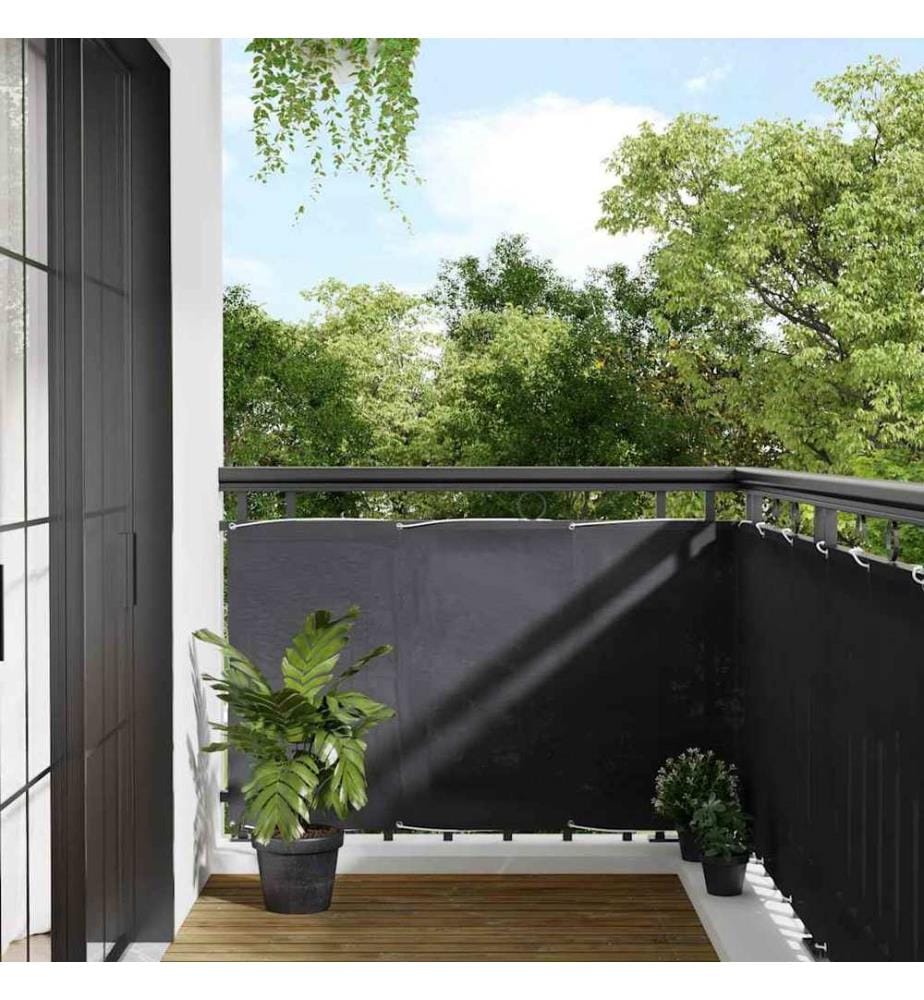 Balkon-Sichtschutz Anthrazit 90x1000 cm 100 % Polyester-Oxford