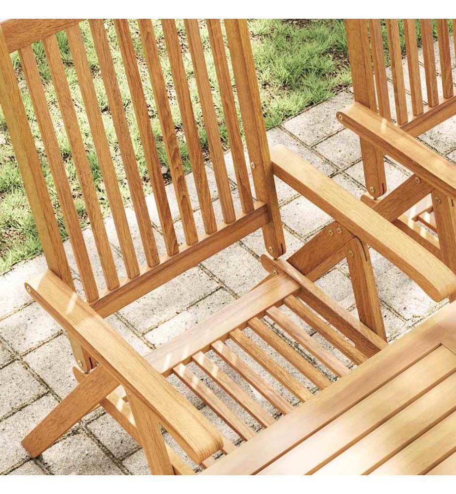 Gartenstühle 2 Stk. Klappbar Akazie Massivholz Braun