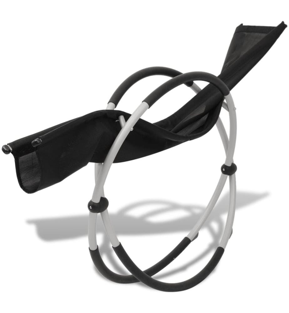 Sonnenliege Geometrisch Outdoor Stahl Schwarz und Grau