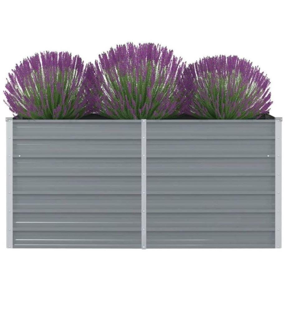 Jardinière 160 x 80 x 77 cm Gris Acier galvanisé