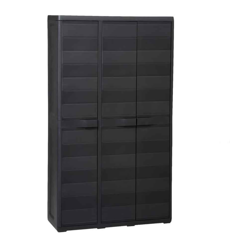 Gartenschrank mit 4 Böden Schwarz