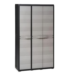 Gartenschrank mit 4 Böden Schwarz und Grau