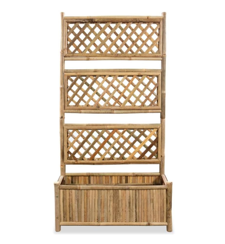 Lit surélevé de jardin avec treillis Bambou 70 cm