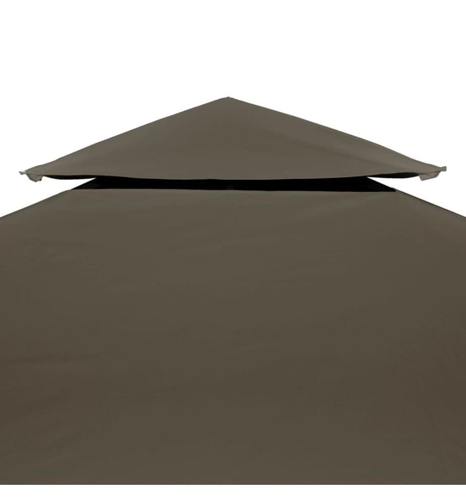 Toile supérieure de belvédère 2 niveaux 310 g/m² 3x3 m Taupe