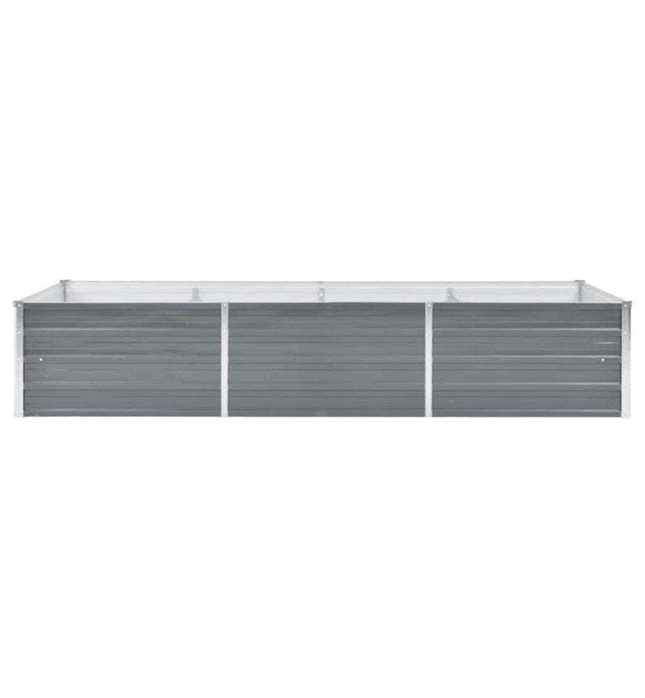 Lit surélevé de jardin Acier galvanisé 240x80x45 cm Gris