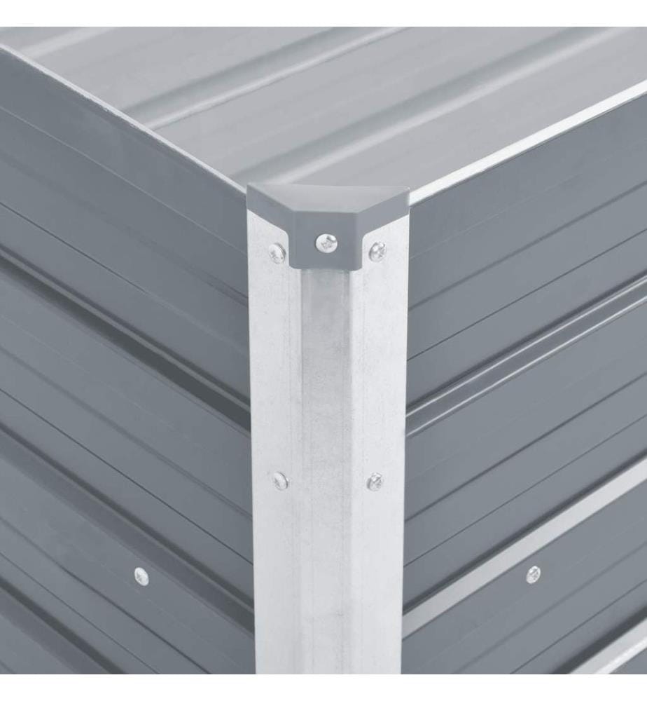 Lit surélevé de jardin Acier galvanisé 100x40x45 cm Gris