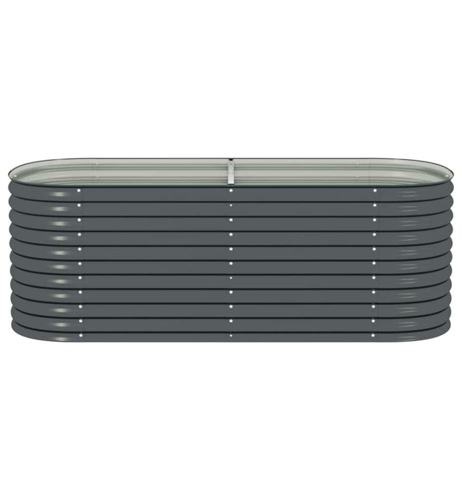 Lit surélevé de jardin 240x80x81 cm Acier galvanisé Gris
