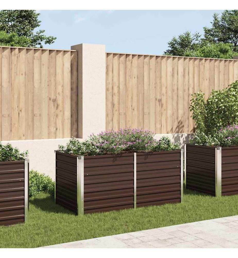 Jardinière surélevée Marron 160x80x77 cm Acier galvanisé