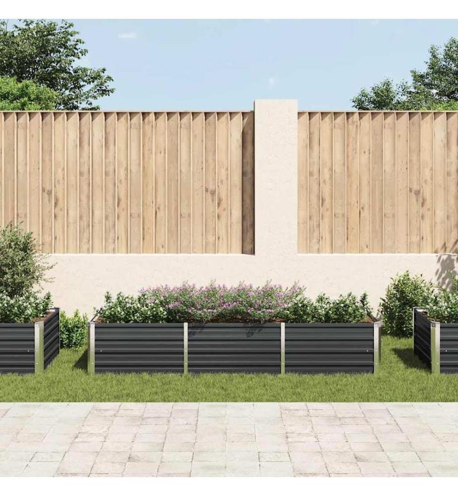 Lit surélevé de jardin Anthracite 240x80x45 cm Acier galvanisé