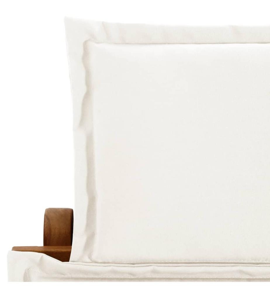Chaise longue avec coussin Bois d'acacia solide Crème