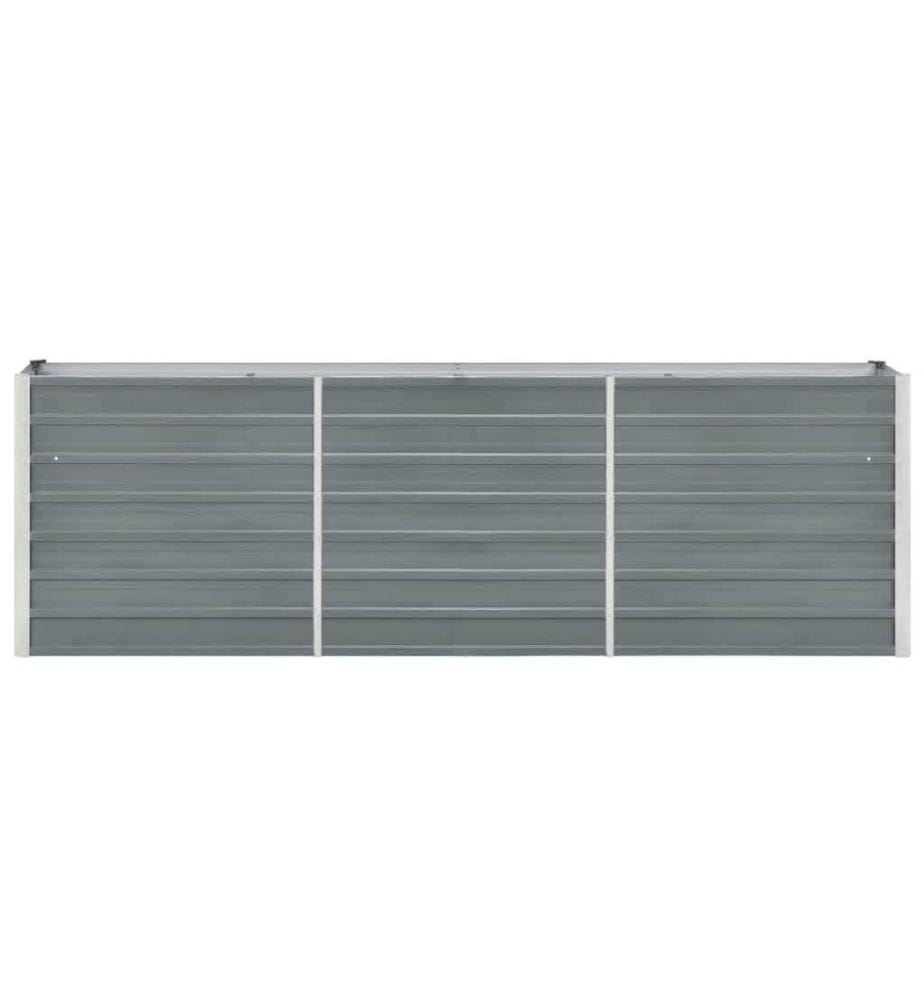 Lit surélevé de jardin Acier galvanisé 240x40x77 cm Gris