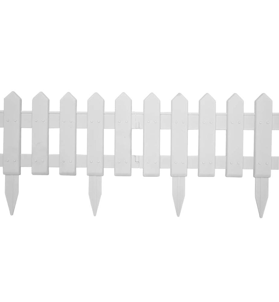 Bordures de pelouse 25 pcs Blanc 10 m PP