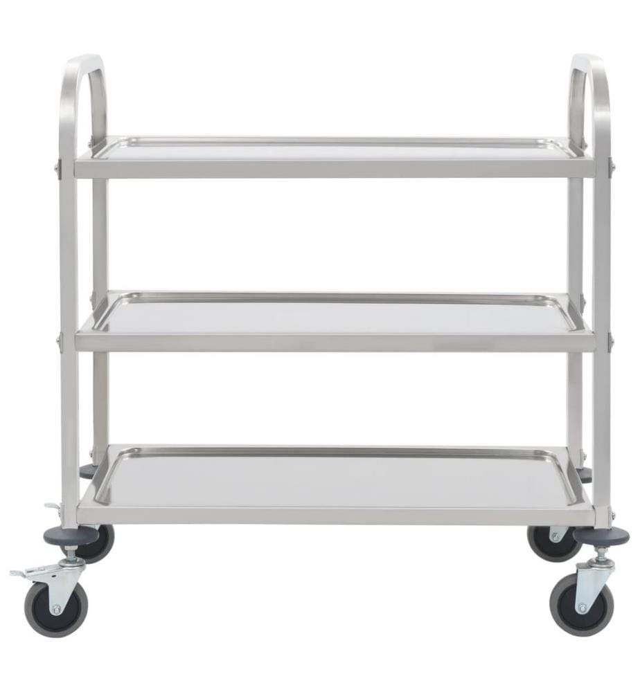 3-Stufiger Servierwagen 96,5 x 55 x 90 cm Edelstahl