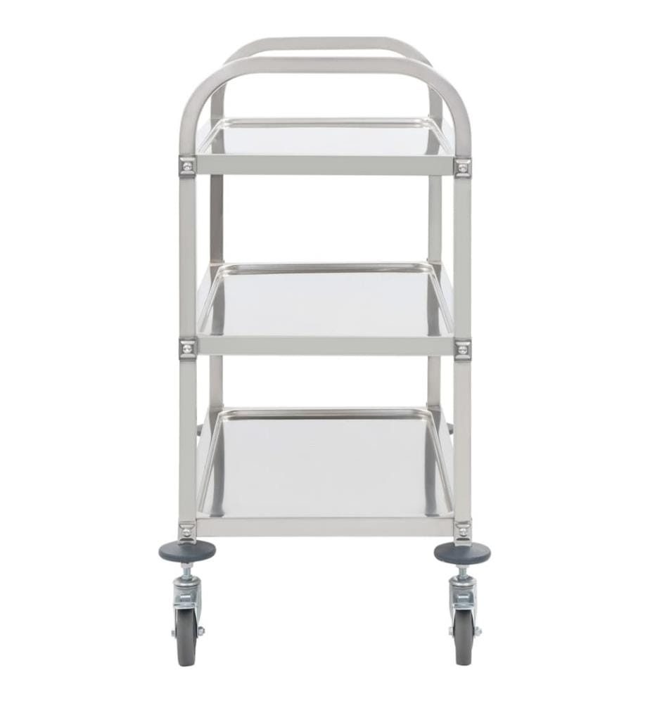 3-Stufiger Servierwagen 96,5 x 55 x 90 cm Edelstahl