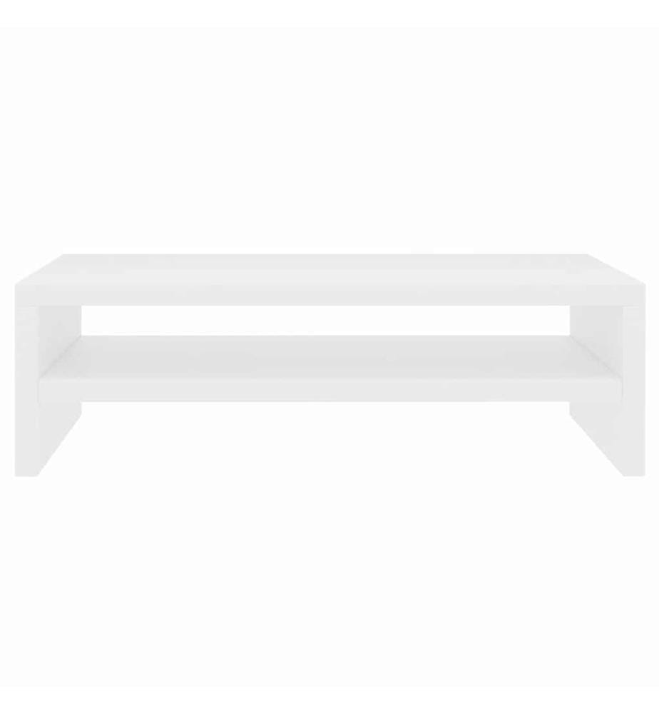 Support de moniteur Blanc 42 x 24 x 13 cm Bois d'ingénierie