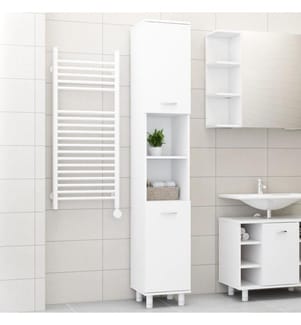 Armoire de salle de bain Blanc 30x30x179 cm Bois d'ingénierie