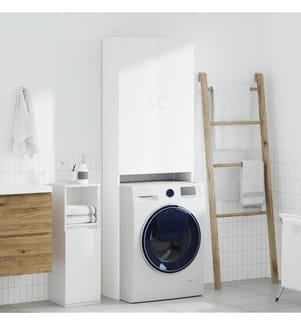 Waschmaschinenschrank Weiss 64x25,5x190 cm