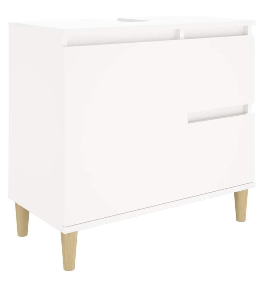 Badschrank Weiss 65x33x60 cm Holzwerkstoff