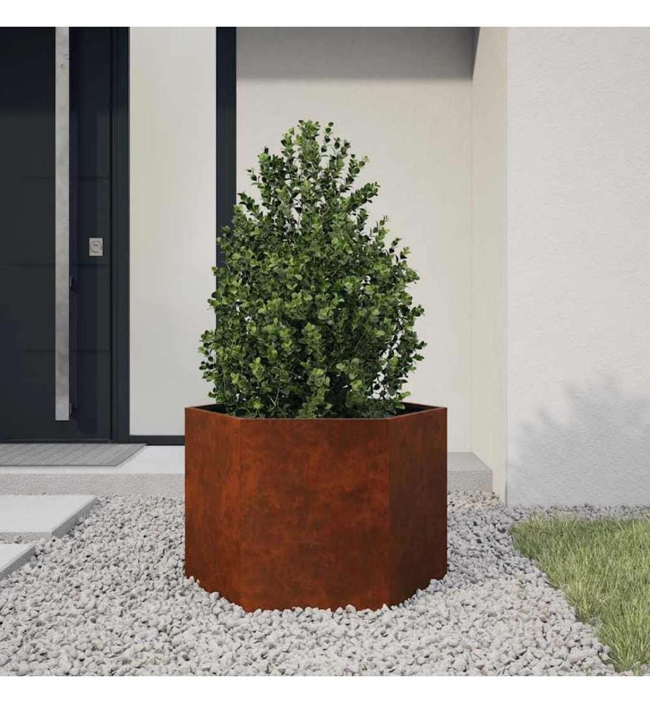 Jardinière Rouillé 60x60x45 cm Acier corten