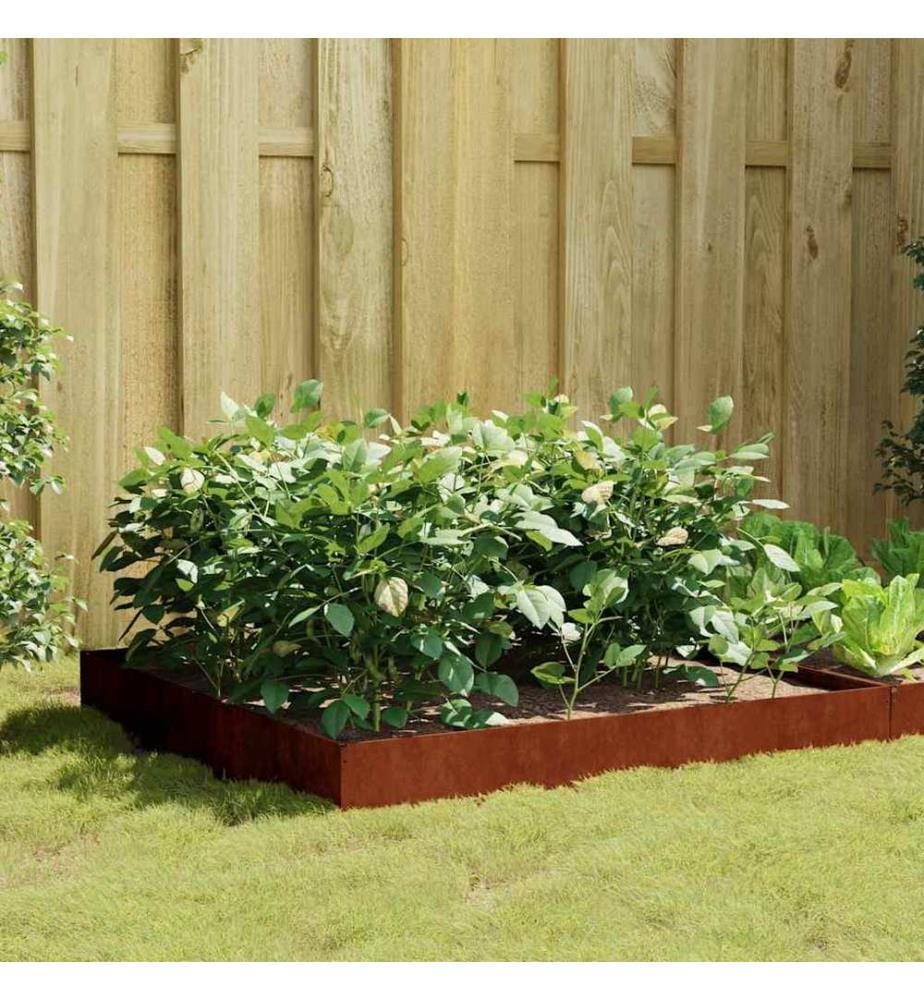 Lit surélevé de jardin 100x100x26 cm acier corten