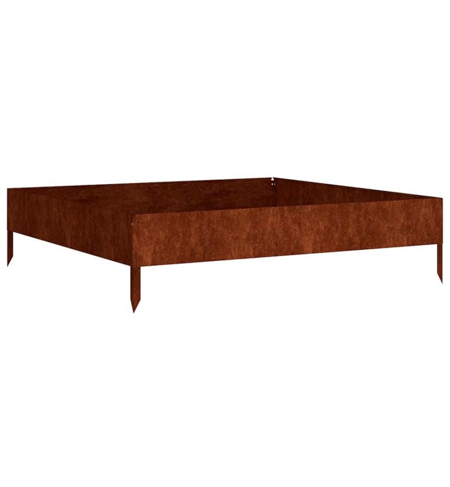 Lit surélevé de jardin 100x100x26 cm acier corten