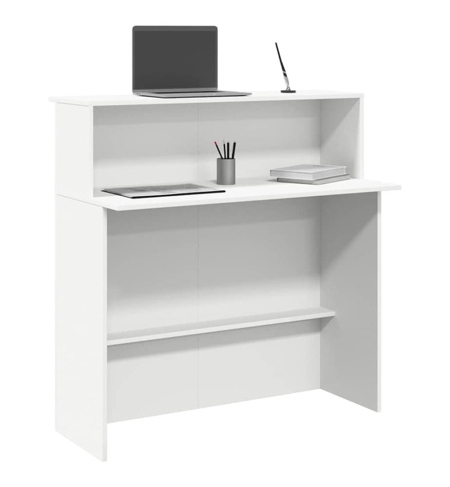 Bureau de réception Blanc 100x50x103,5 cm Bois d'ingénierie