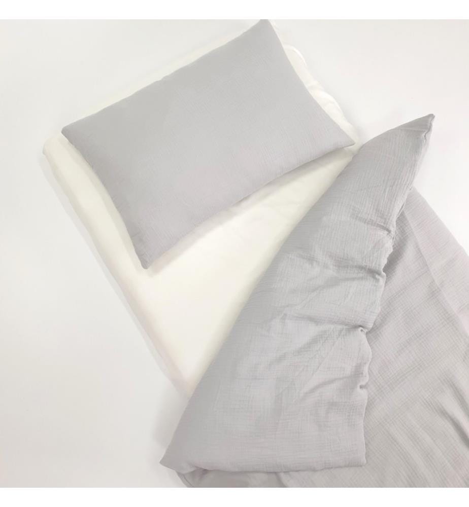 Set di biancheria da letto in cotone grigio