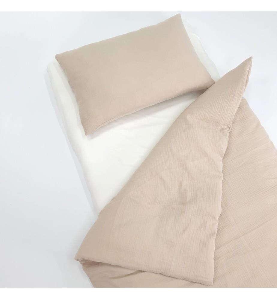 Beige cotton bedding set