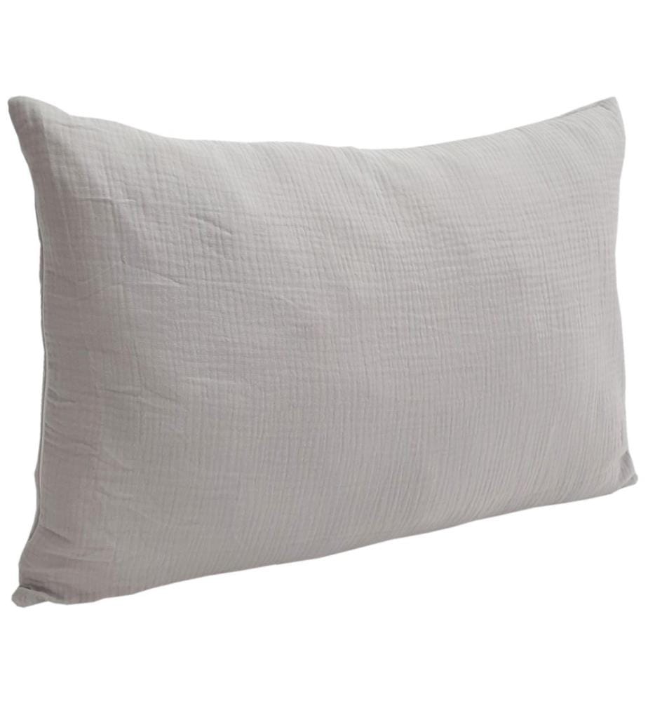 Housse d'oreiller coton gris 40 x 60 cm
