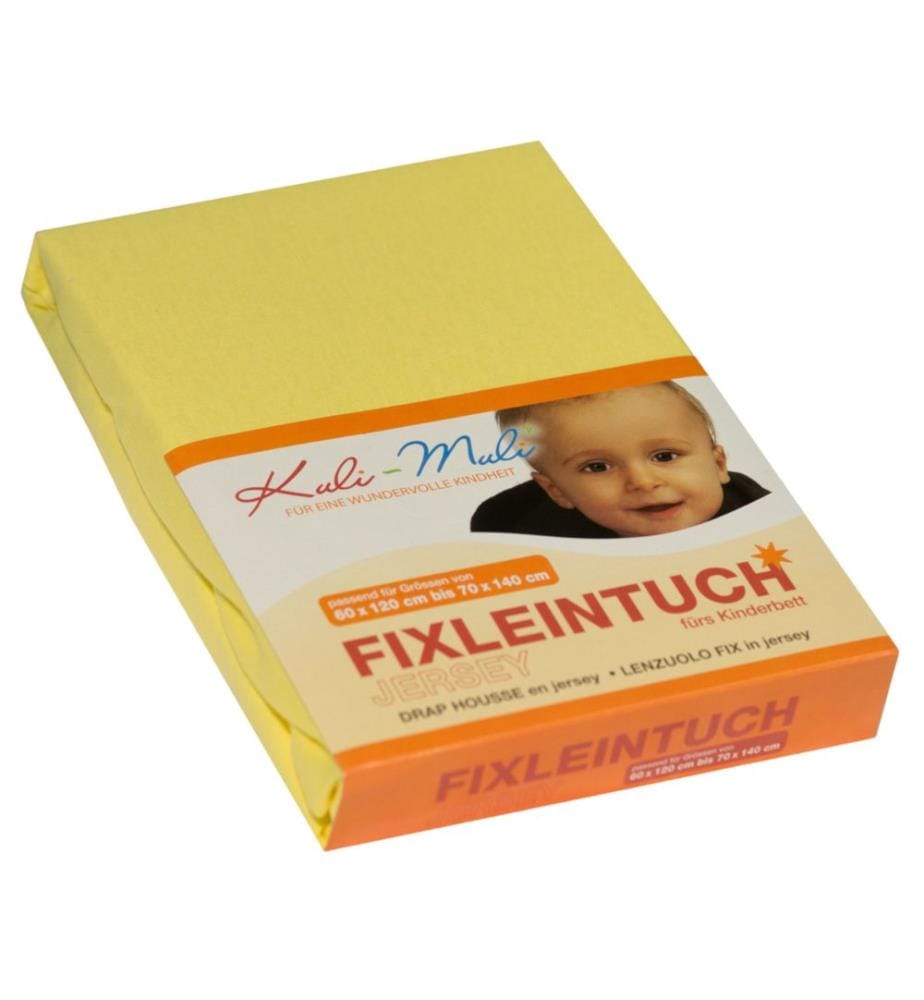 KULI-MULI Fixleintuch Jersey gelb 45 x 90 cm