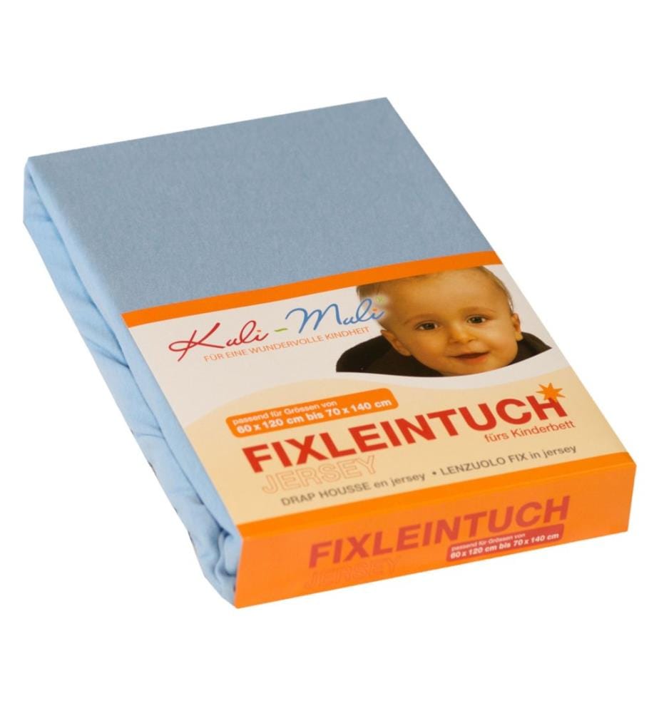 KULI-MULI Fixleintuch Jersey hellblau 45 x 90 cm