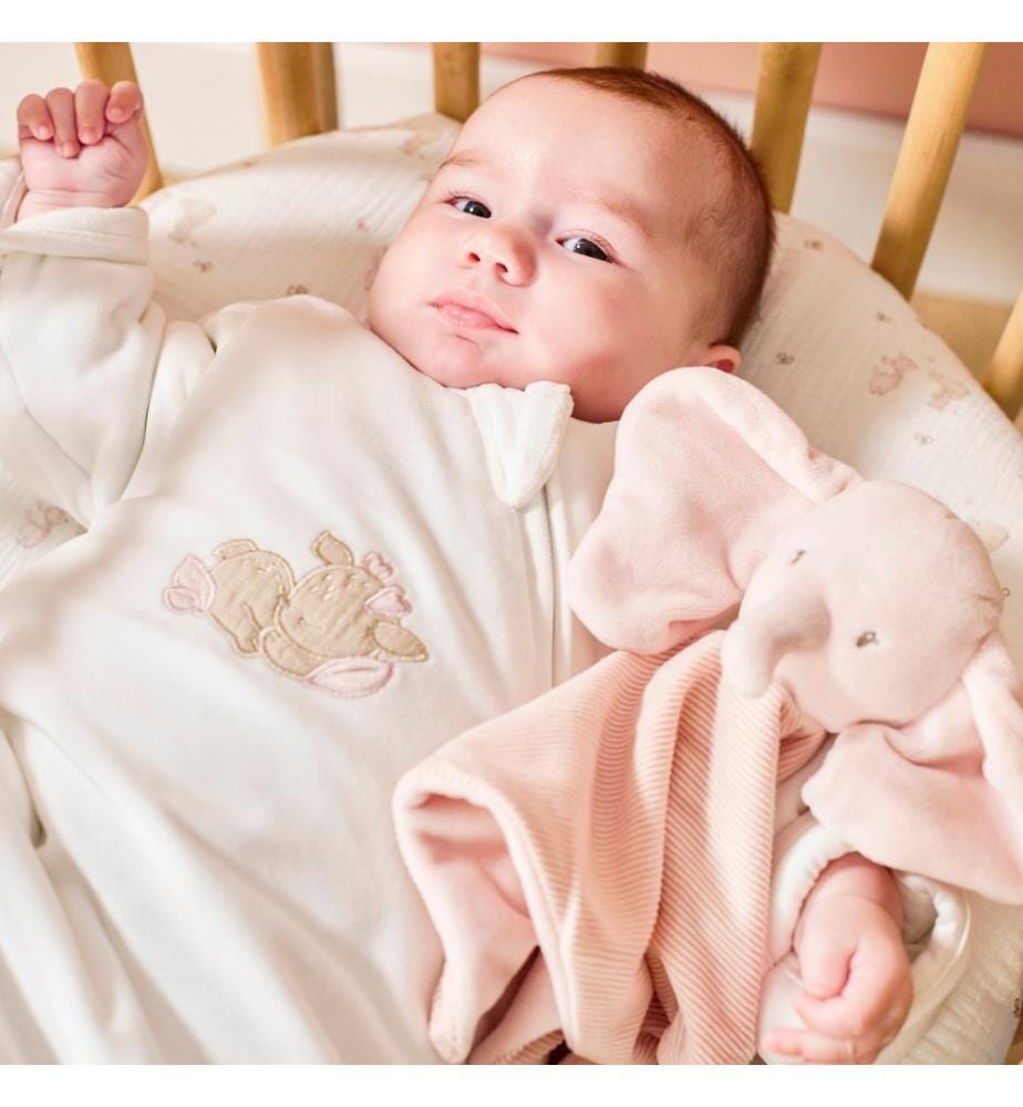 FanFan Doudou éléphant Corduroy rose
