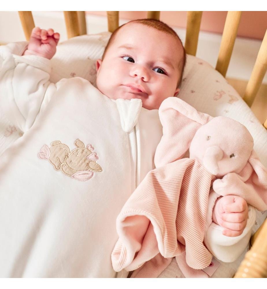 FanFan Doudou éléphant Corduroy rose