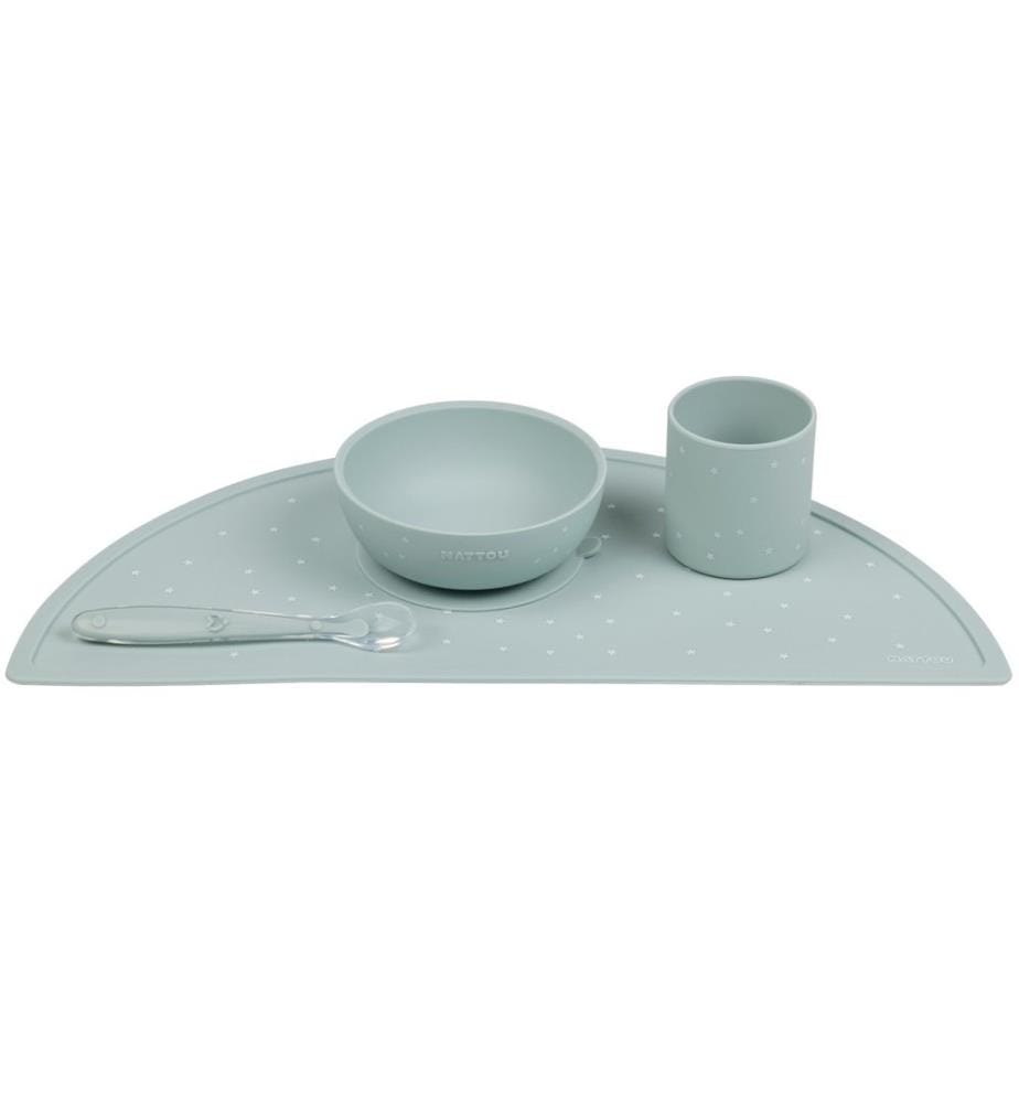 SILIKON Esslernset mit Tischset mint