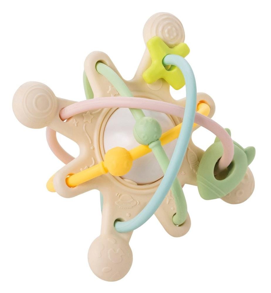 SILIKON teething ring with rattle Galaxy Pastel