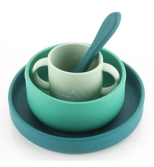 Set di stoviglie in silicone 4 pezzi verde