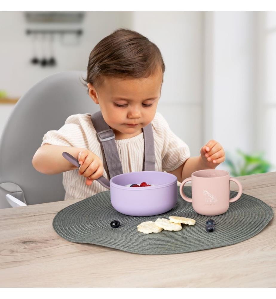 Silicone tableware set 4-piece purple