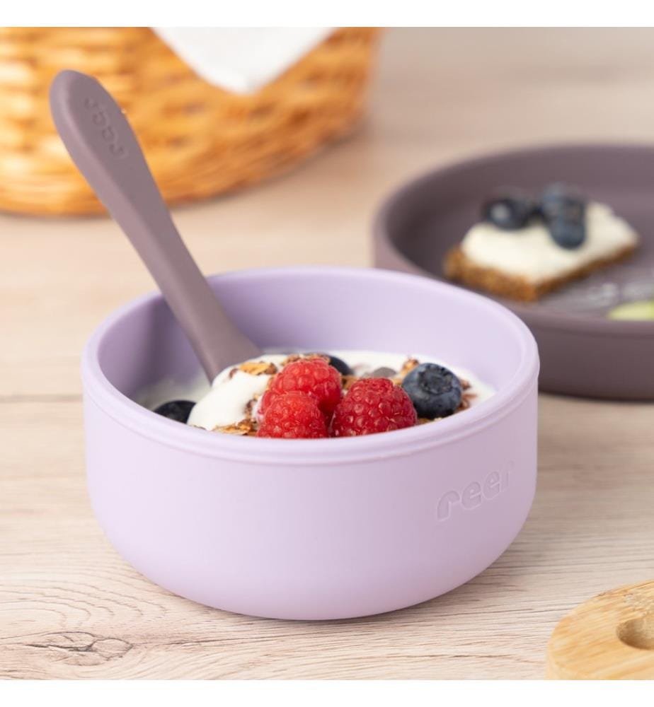 Silicone tableware set 4-piece purple