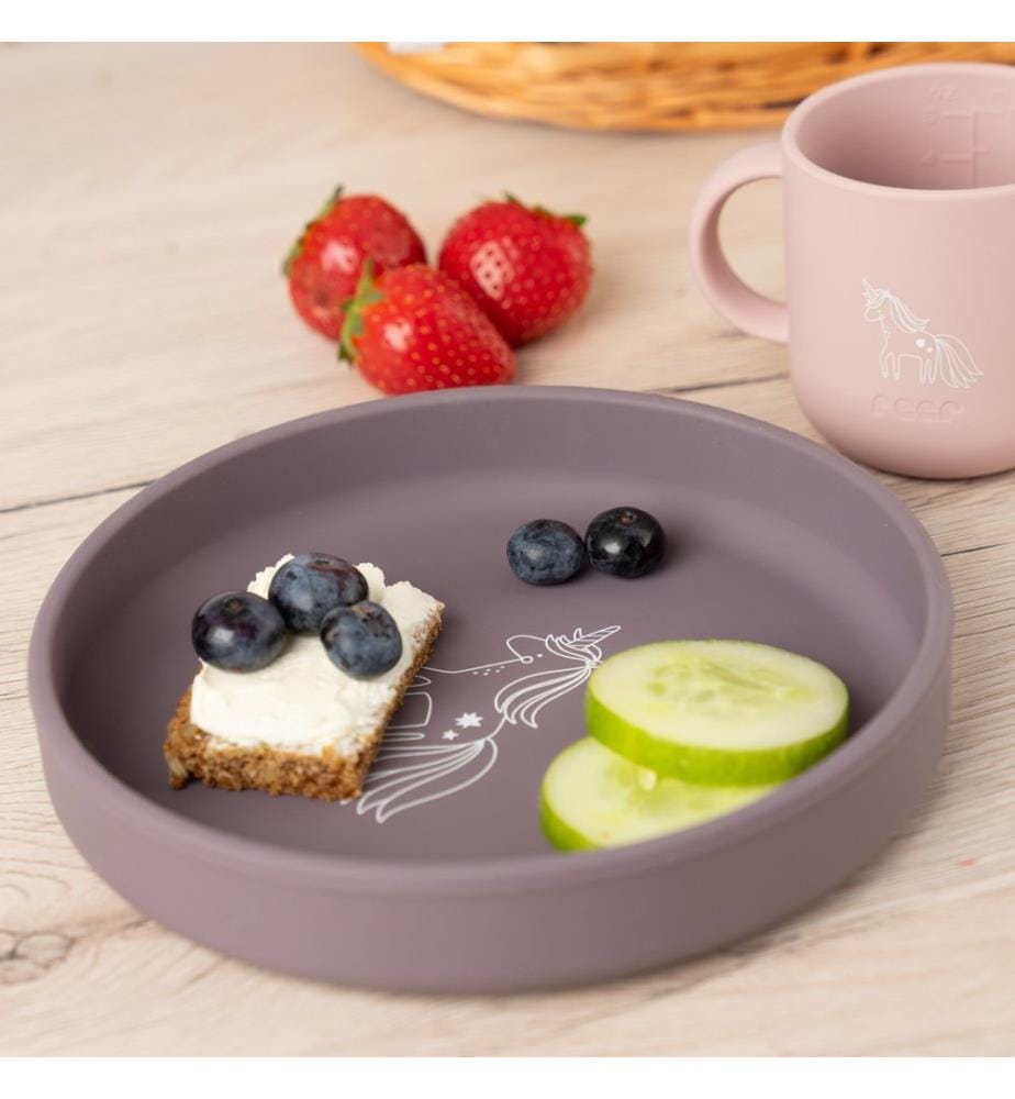 Silicone tableware set 4-piece purple