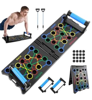 Tavola dei pesi push-up 12 in 1 - Nero/Blu