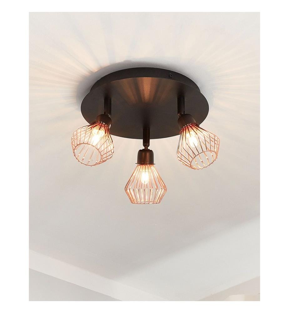 3 Light Spotlight VOLGA Adjustable Metal Black