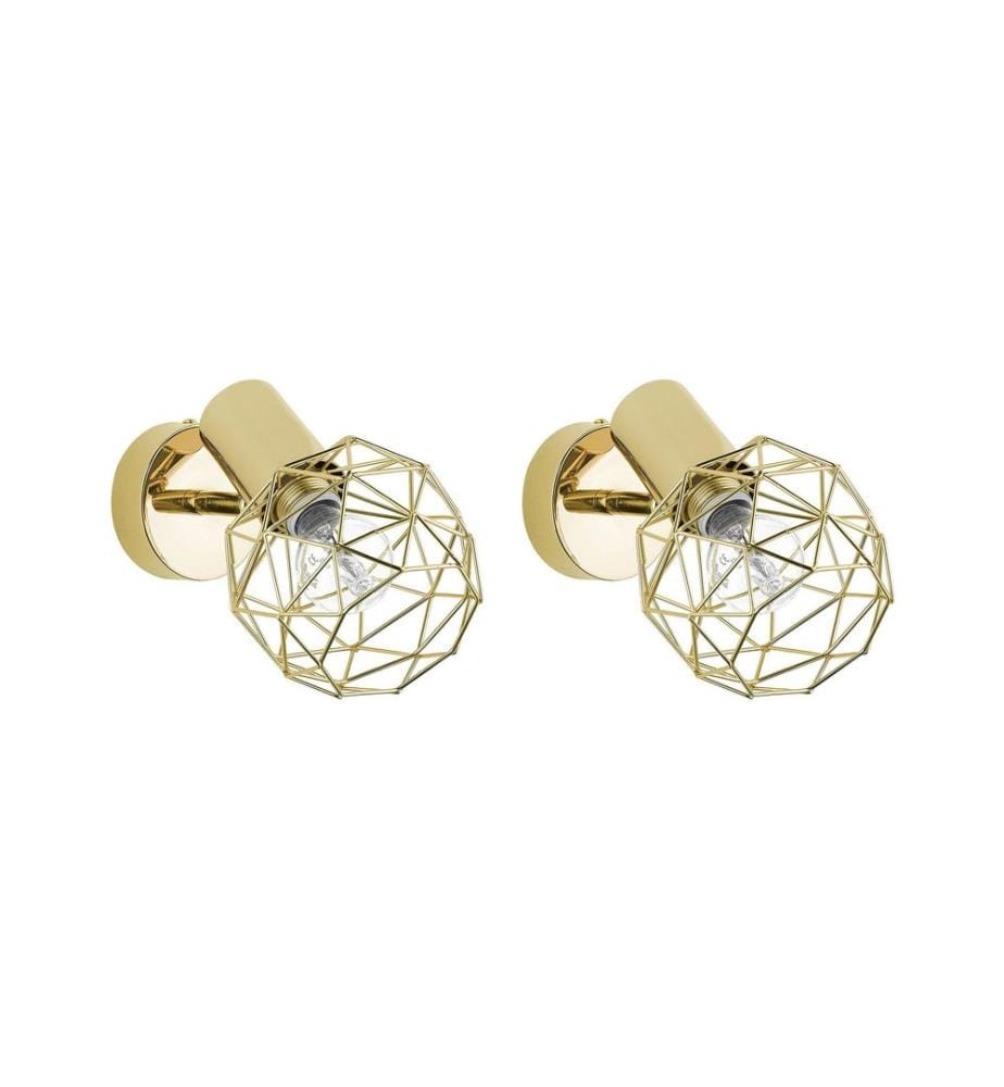Set of 2 Spotlight Lamps CHENAB Adjustable Metal Gold
