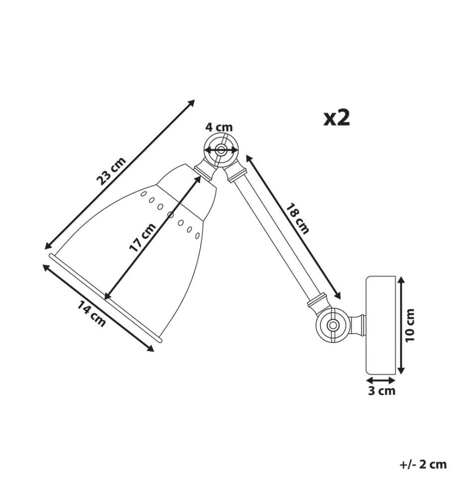 Lot de 2 lampes murales MISSISSIPPI Réglable Métal Blanc