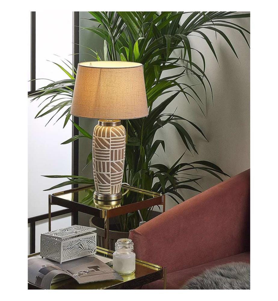 Table Lamp TRAISEN Ceramic Beige