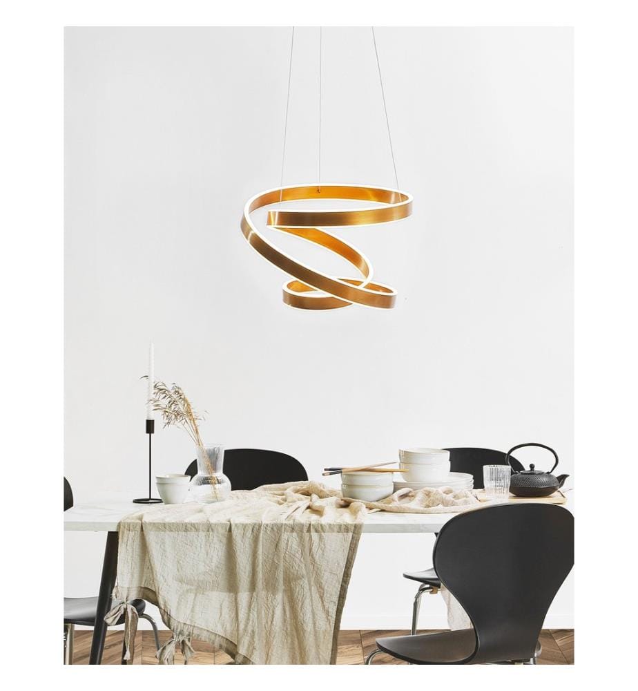 Lampe LED suspendue WANLI Métal Doré