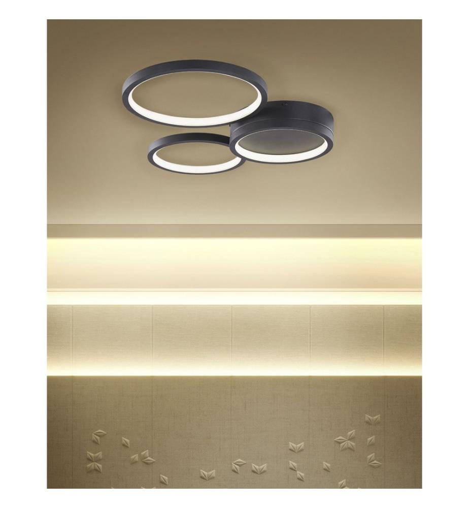 LED Deckenlampe AGNAT Metall Schwarz