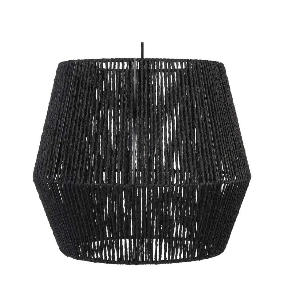 Pendant Lamp GWERU Paper Rope Black